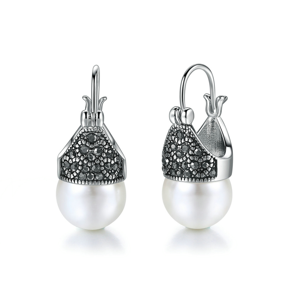 Boucles d'oreille vintage perle