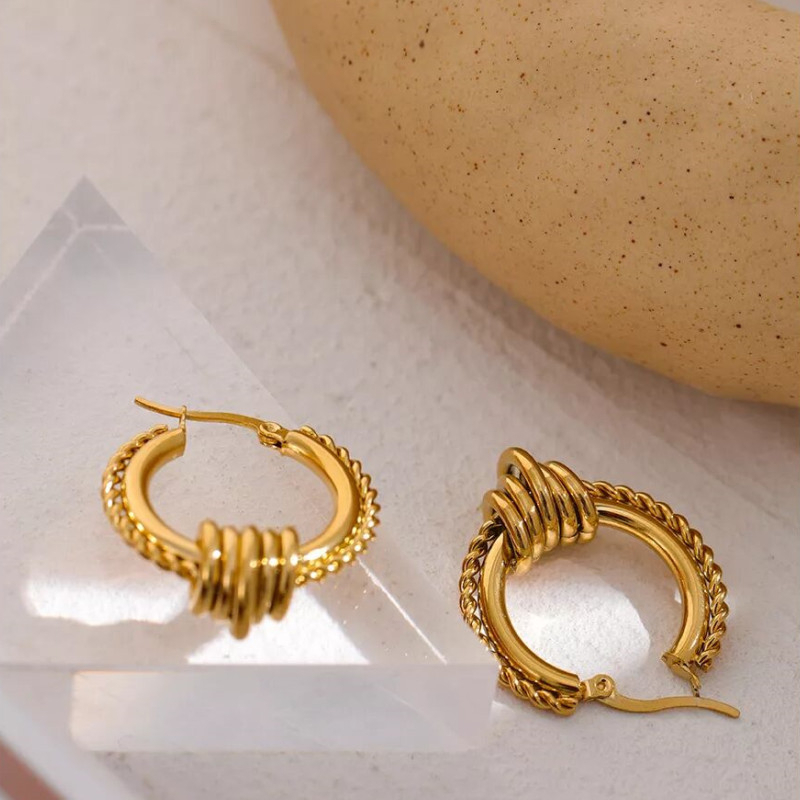 Boucles d'oreille créole vintage – Image 3