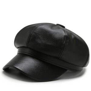 Casquette gavroche cuir femme – Image 2