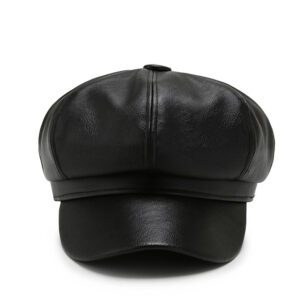 Casquette gavroche cuir femme