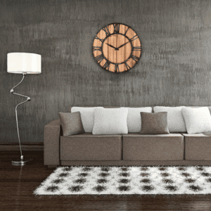 Horloge murale vintage bois – Image 2