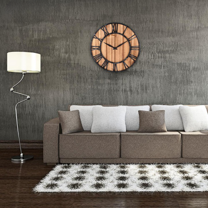 Horloge murale vintage bois – Image 2