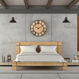 Horloge murale vintage bois – Image 3