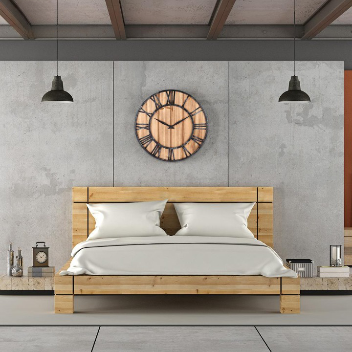 Horloge murale vintage bois – Image 3