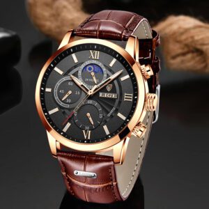 Montre homme cuir marron vintage