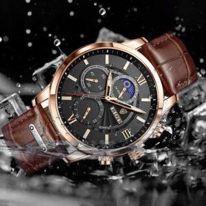 Montre homme cuir marron vintage – Image 4