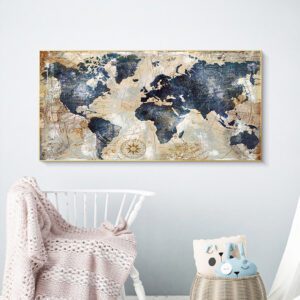 Poster carte du monde vintage
