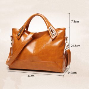 Sac à main cuir camel vintage – Image 3