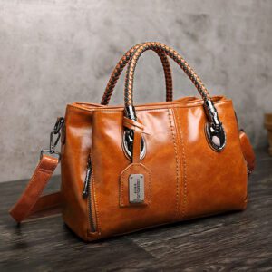 Sac à main marron vintage – Image 3