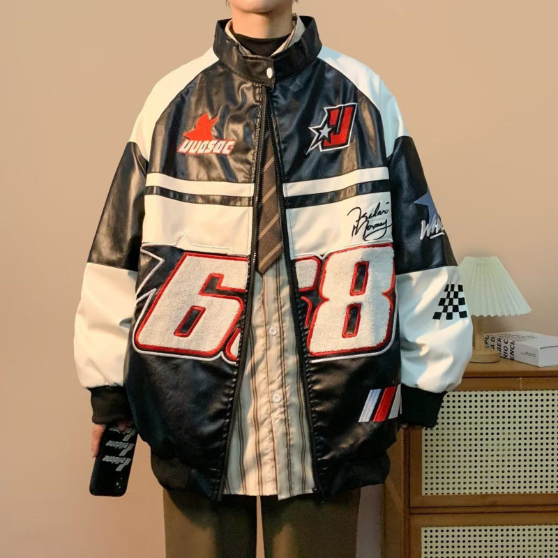 Veste en cuir oversize vintage