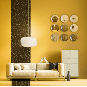 Papier peint jaune vintage – Image 2