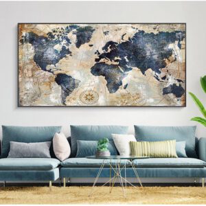 Poster carte du monde vintage – Image 3