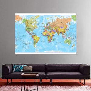 Carte du monde scolaire vintage – Image 3