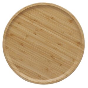 Assiette en bois de service rond – Image 2