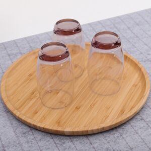 Assiette en bois de service rond