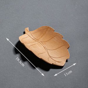 Assiette en bois en forme de feuille – Image 3
