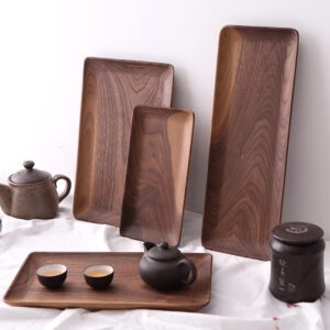 Assiette en bois rectangulaire