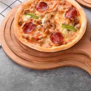 Assiette en bois ronde à pizza