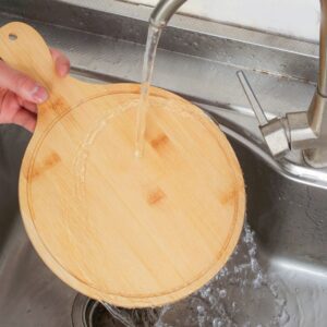 Assiette en bois ronde à pizza – Image 2