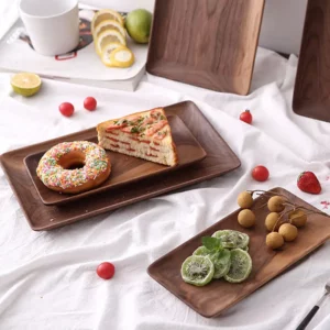 Assiette en bois rectangulaire – Image 2