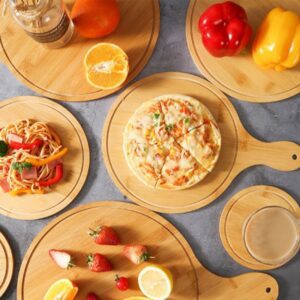 Assiette en bois ronde à pizza – Image 3