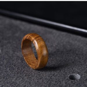 Bague en bois artisanal marron clair – Image 2