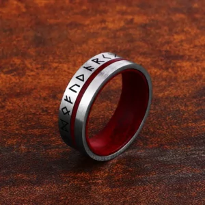 Bague en bois viking argent
