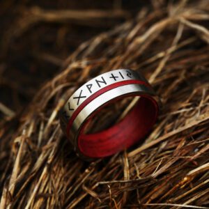 Bague en bois viking argent – Image 2