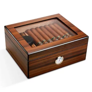 Boîte à Cigares en Bois avec Humidificateur