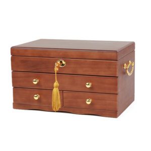 Boite à bijoux en bois avec serrure – Image 3