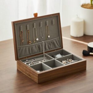 Boite à bijoux en bois avec rangement – Image 2