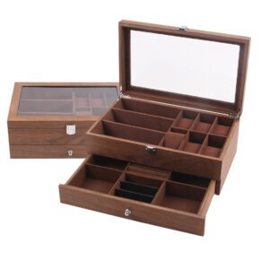 Boite à montre en bois à tiroir