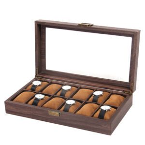 Boite à montre en bois à 12 places