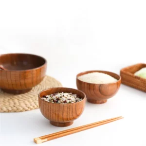 Bol en bois style japonais – Image 2