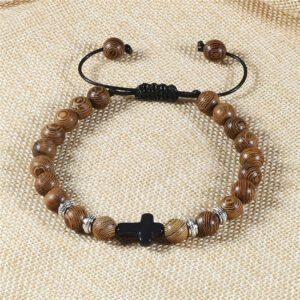 Bracelet en bois croix de Jésus – Image 2