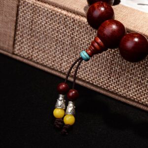 Bracelet bouddhiste en bois de santal rouge naturel – Image 3