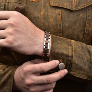 Bracelet en bois et acier pour homme – Image 3