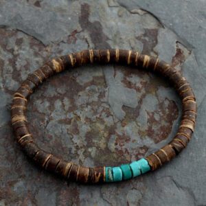 Bracelet en bois turquoise