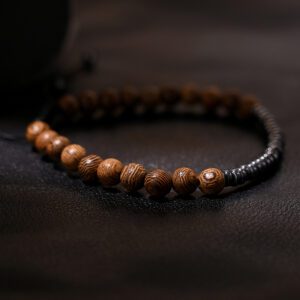 Bracelet en bois et hématite – Image 2