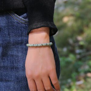 Bracelet en bois élastique vert – Image 2