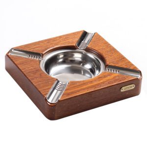 Cendrier en bois massif argent – Image 3