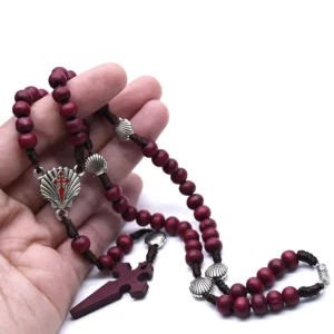 Collier en bois coquillage marron