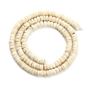Collier en bois perles rondes blanc