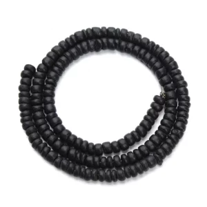 Collier en bois perles rondes noir