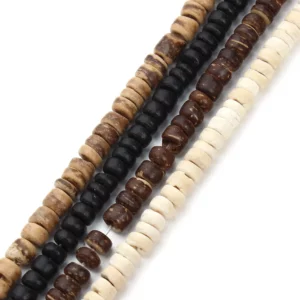 Collier en bois perles rondes noir – Image 4