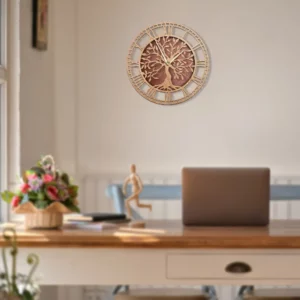 Horloge en bois arbre de vie – Image 2