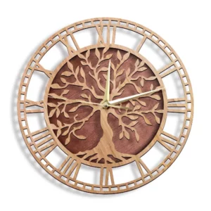 Horloge en bois arbre de vie – Image 3