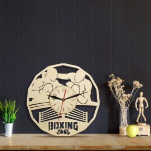Horloge en bois boxe – Image 2