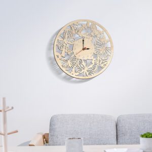 Horloge en bois Papillons