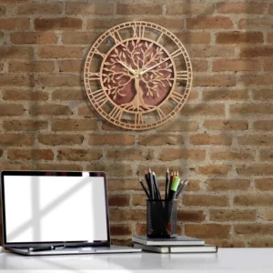 Horloge en bois arbre de vie